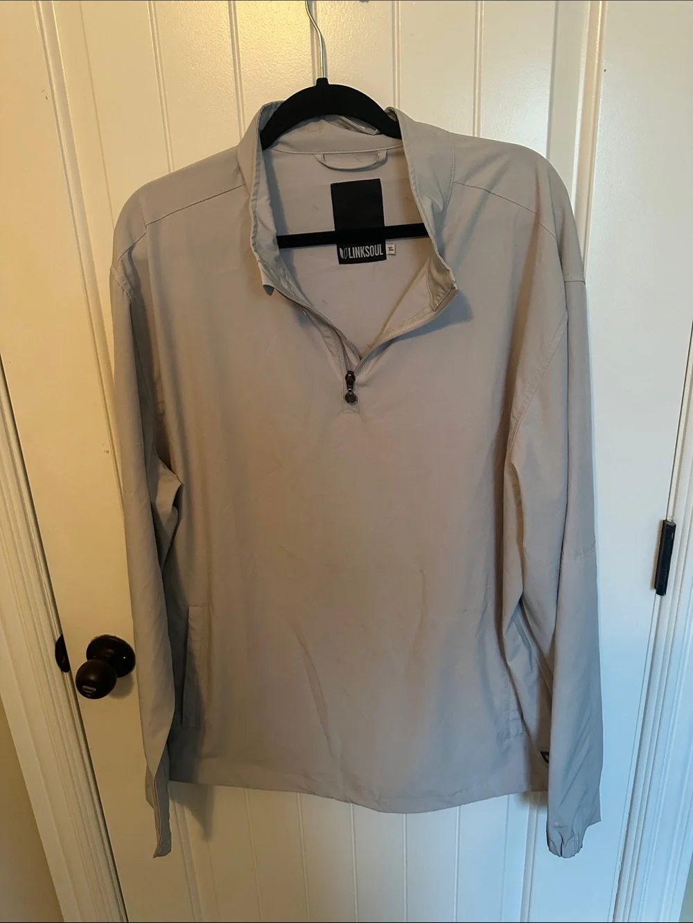 Linksoul Gray Zip-Neck Pullover wind and rain resistant